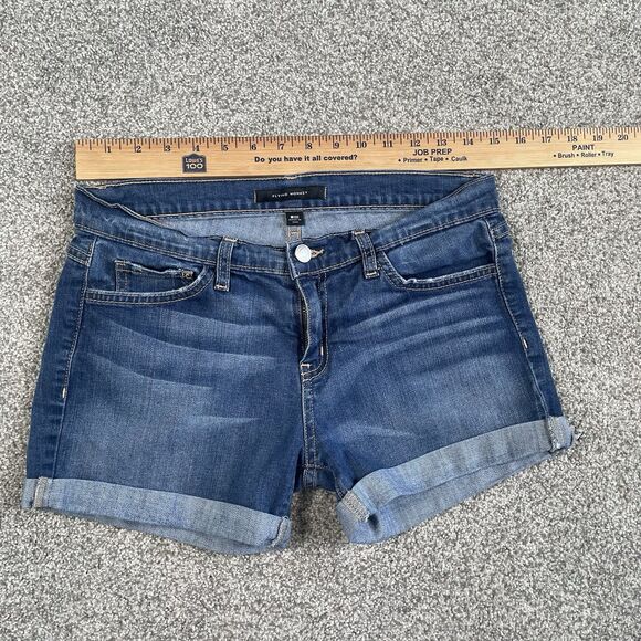 Flying Monkey Womens Cuffed Denim Jean Shorts Stretch Made In USA Size 26 - Picture 10 of 10